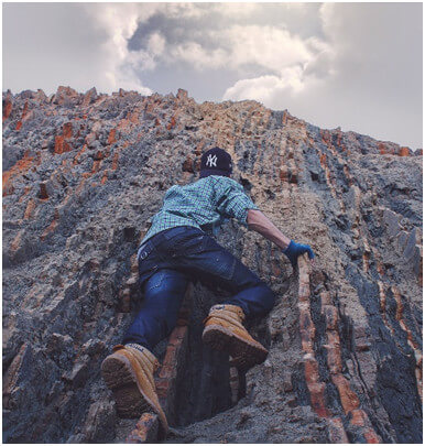 risk apetite man rock climing