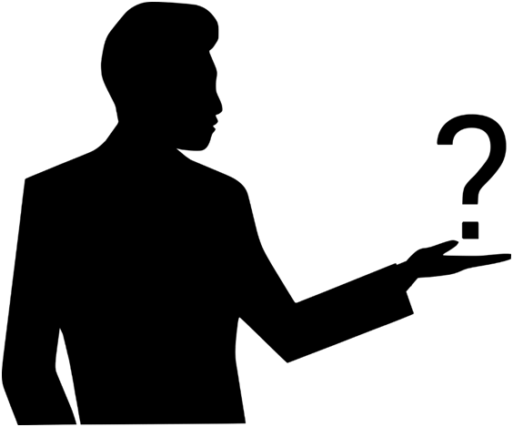 Man with Question Mark in Hand