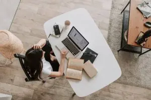 Girl in Work Desk