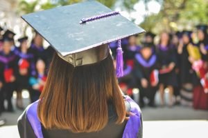 Girl Wearing Black Graduation Cap
