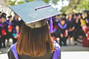 Girl Wearing Black Graduation Cap