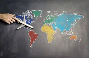 World Map and Aeroplane