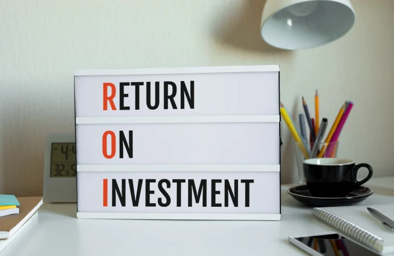 Work desk displaying Return on Investment of MBA