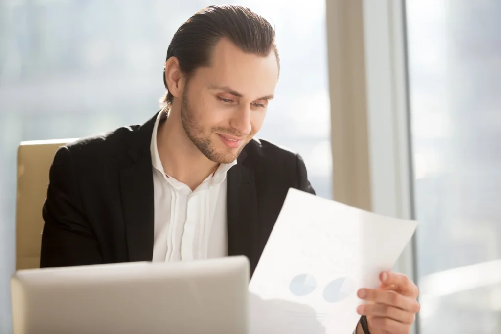 Candidate analyzing a case study for MBA interview.
