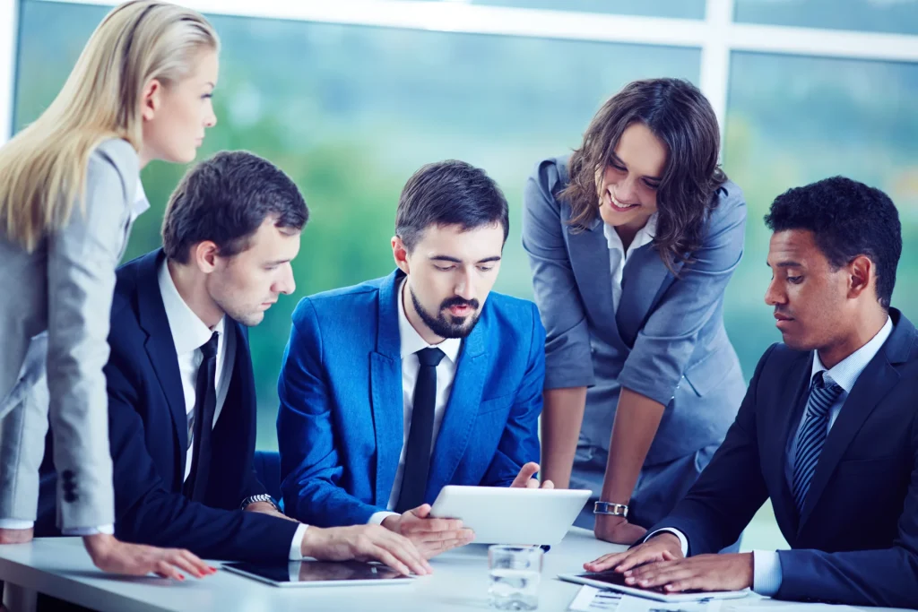 Professionals brainstorming
