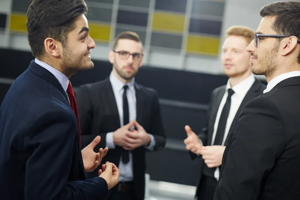 MBA candidates discussing a case study