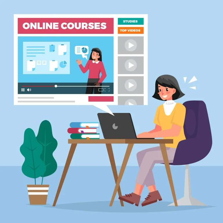 Student engaging with an online course as preparation for MBA studies