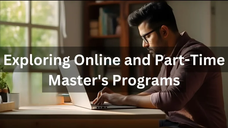 Student engaging in an online master's program from home.