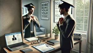 Graduate preparing for a job interview